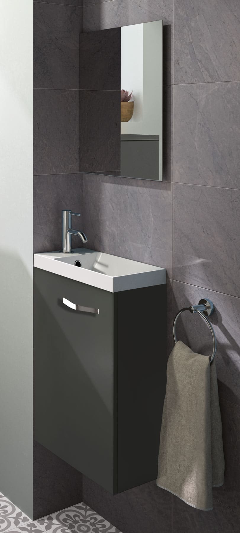 Meuble Lave-Mains - Graphite Néova - Salle de Bains PALERME - Meuble Lave-Mains
