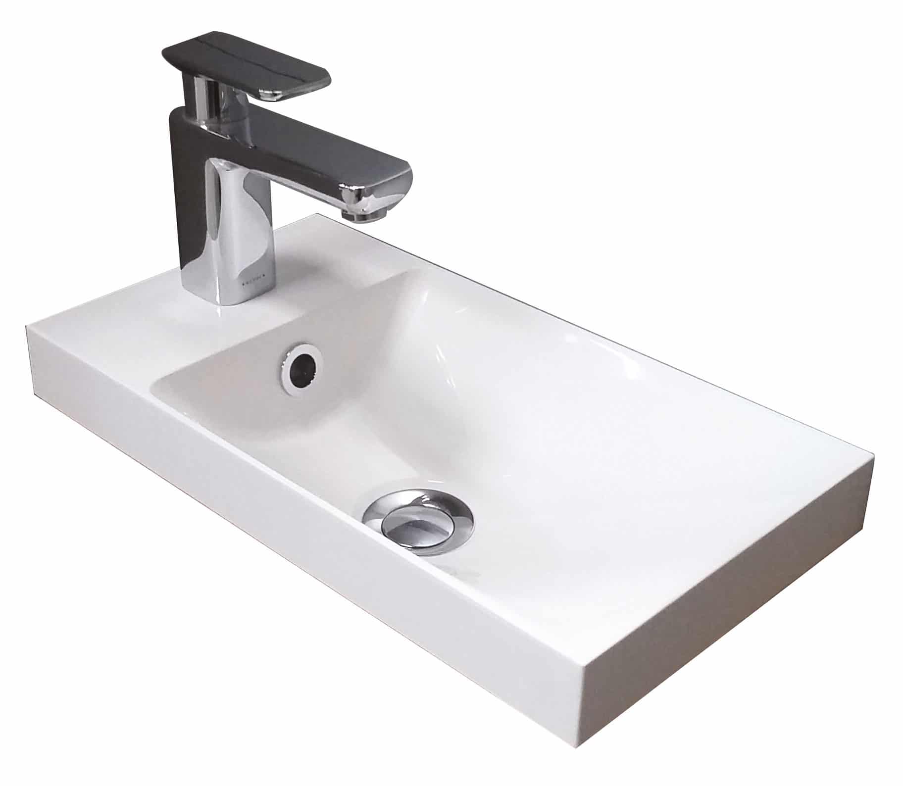 Plan vasque épais résine de synthèse - Lave Mains Néova - Salle de Bains PALERME - Plan vasque Lave-Mains