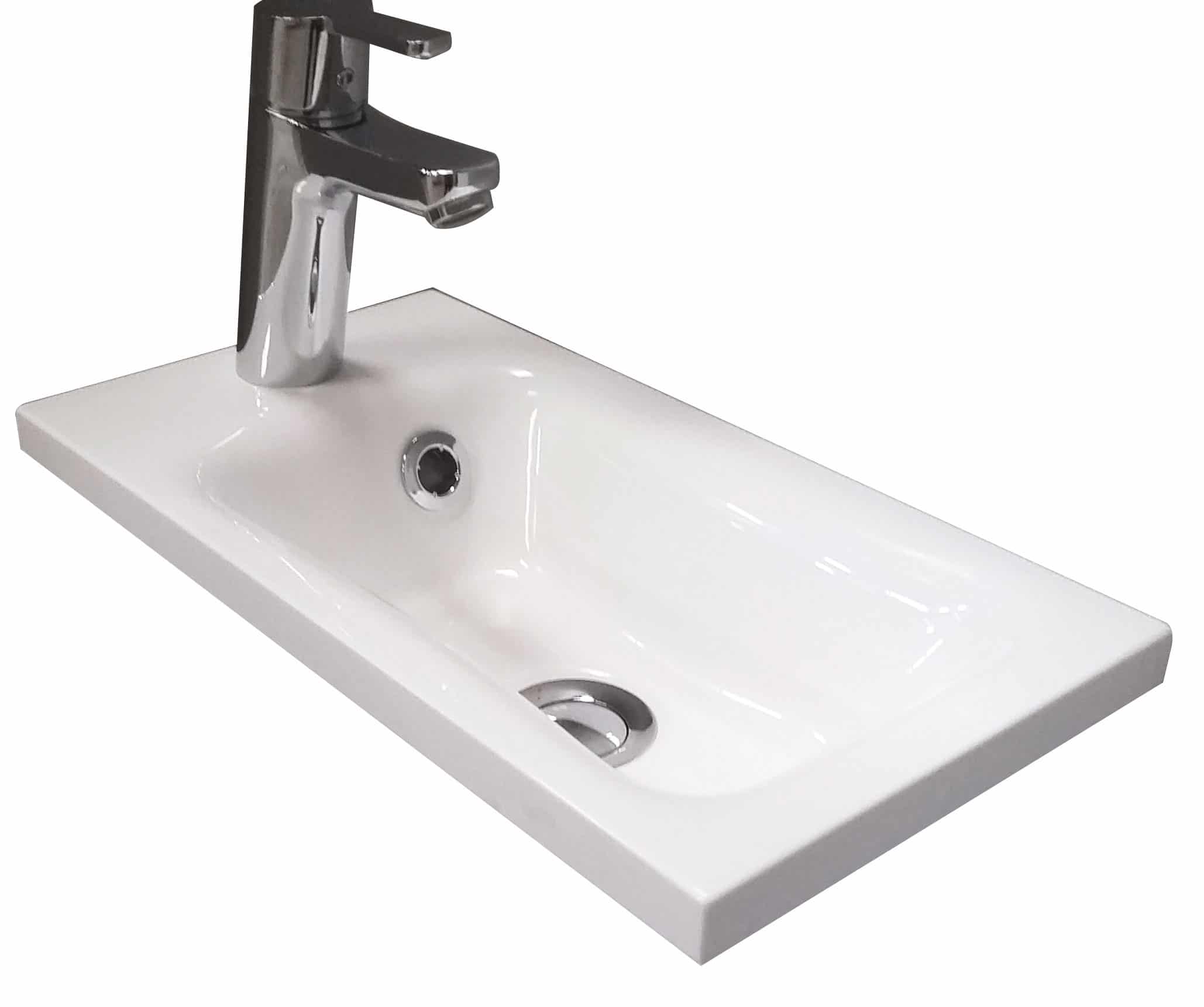 Plan vasque fin résine de synthèse - Lave Mains Néova - Salle de Bains PALERME - Plan vasque Lave-Mains