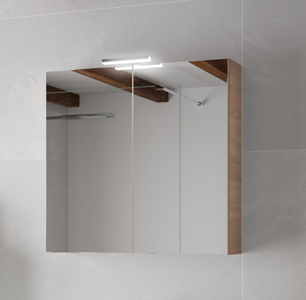 Armoire-de-toilette---portes-symétriques_bardolino-naturel Néova - Palerme - Miroir rectangulaire non reposant