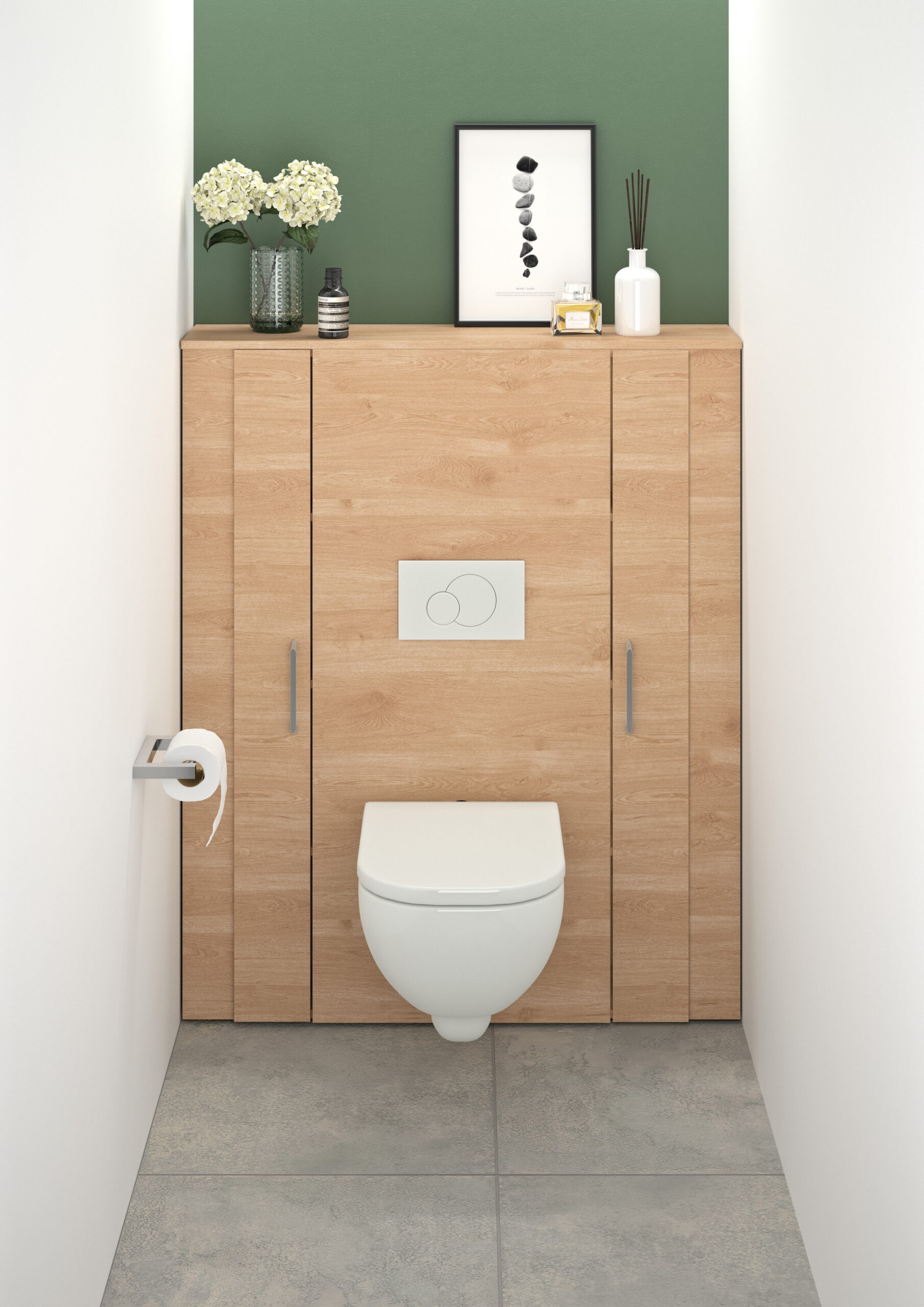 Néova - Palerme - Solutions ESPACE WC - Habillage B ti-support et meuble lave-Mains